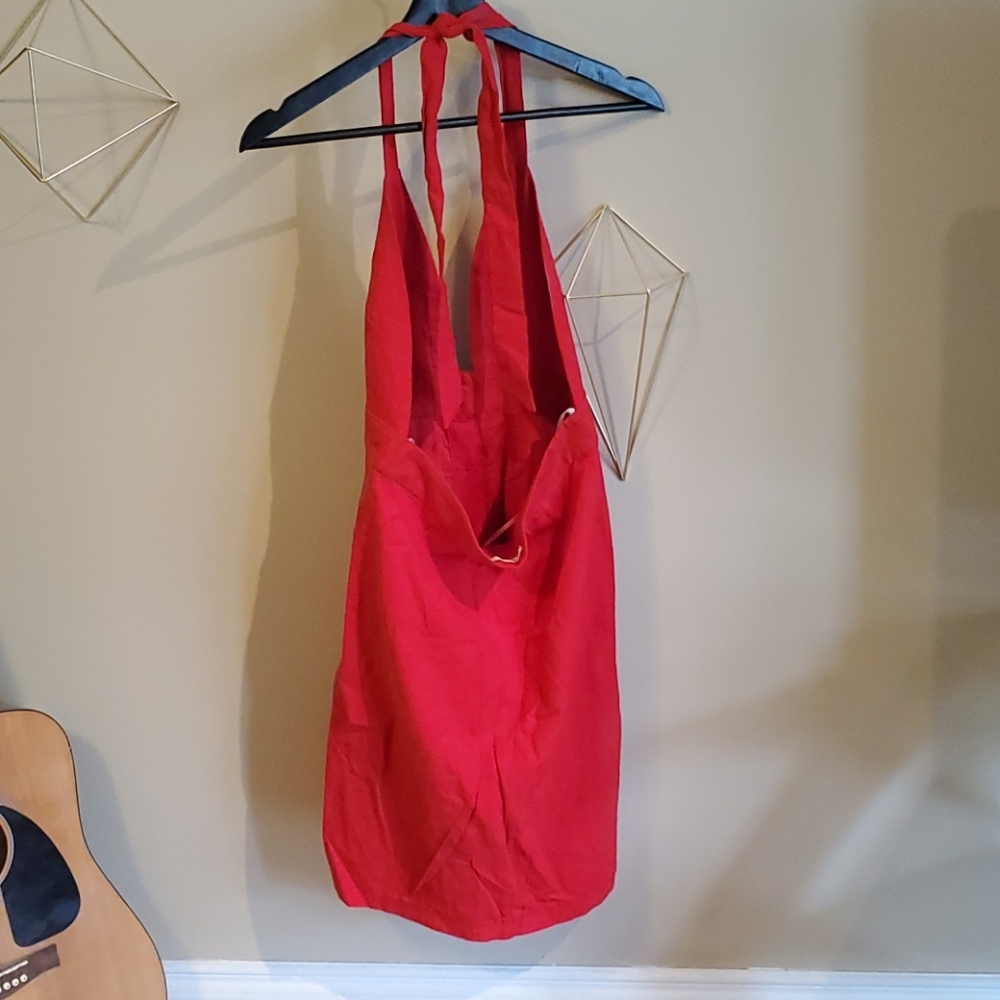 Red Halter Summer Dress - Picture 4 of 7